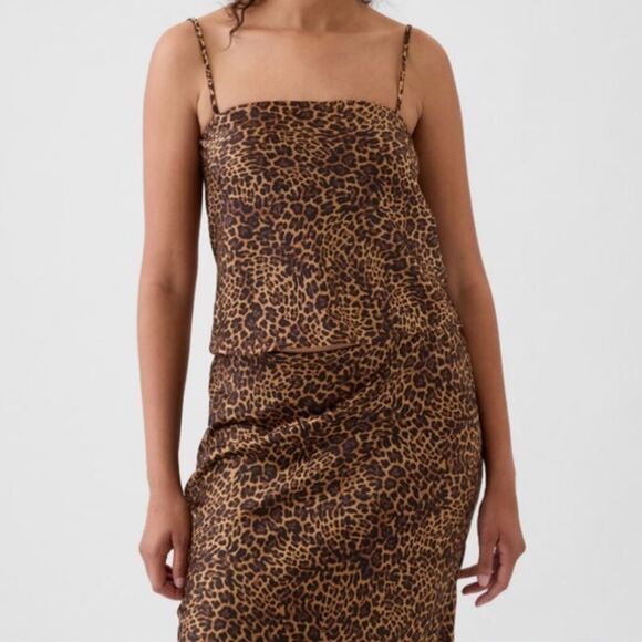 NWT GAP Satin Cami Animal Print Size Large Tall - Picture 1 of 4
